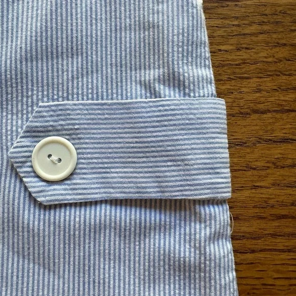 Samara 3T Vintage blue and white Striped Jon-Jon with Baseball/B applique - Picture 11 of 14